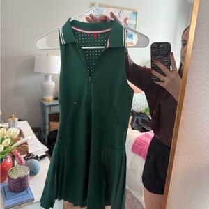 Green Sleeveless Collared Athletic Dress